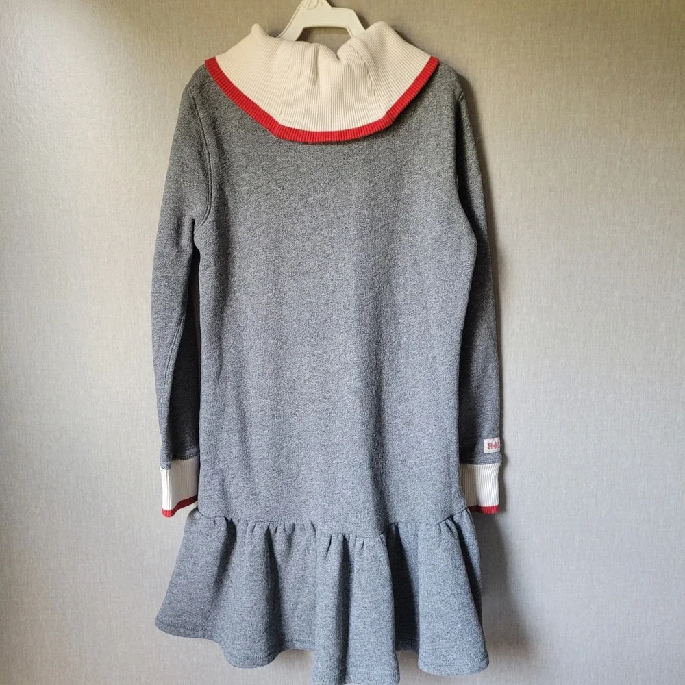 Polo Ralph Lauren Girls Dress M 8 10 Gray Fleece Toggle Neck Preppy Winter Ski